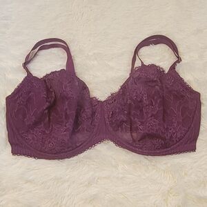 DOBREVA Women's Lace Bra Full Coverage Plus Size Unlined Sheer Underwire…